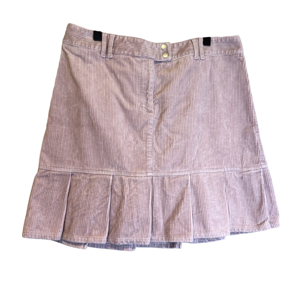 Old Navy Pink Corduroy Pleated Mini Skirt Size 12 Mid Rise Pastel Y2K Style
